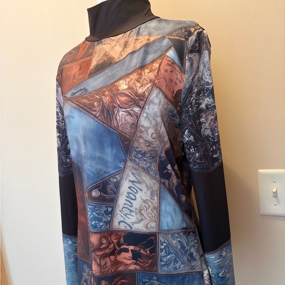 STYLEWE Multicolor Patchwork Turtleneck Top. Like New! - Picture 6 of 15